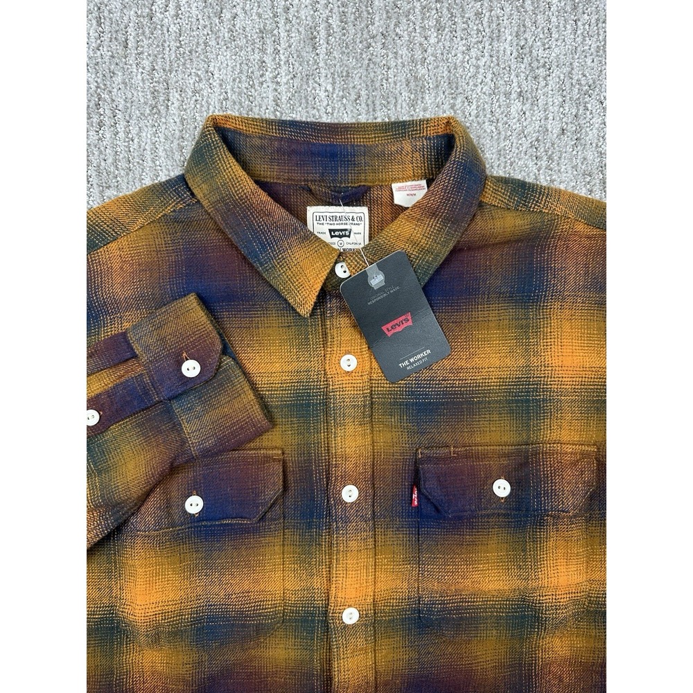 Levi's Men's The Jackson Worker Relaxed Fit Long Sleeve Shirt Sz Med Flannel NWT